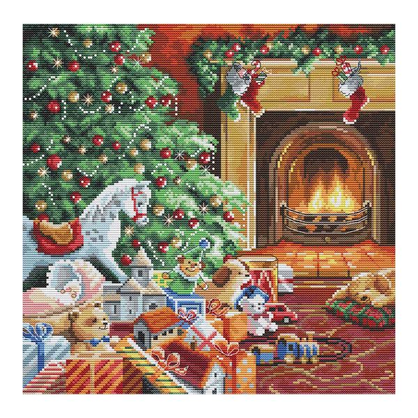 Набор для вышивания нитками LetiStitch, Уютное Рождество 27х27см