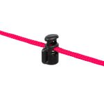 Фиксатор (зажим) для шнура пластик 1 отв., ⌀3.5 мм, 24 шт, №01 черный, Micron A 8859