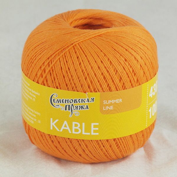 Пряжа Семеновская Kable Кабле / уп.5 мот. по 100г, 430м, 30154 абрик