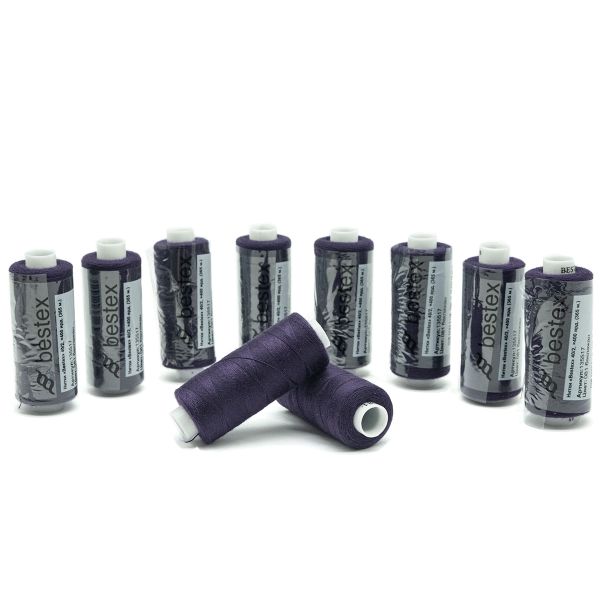 Нитки швейные бытовые Bestex 40/2, 365 м (400 ярд) / 10 кат., 081 баклажан