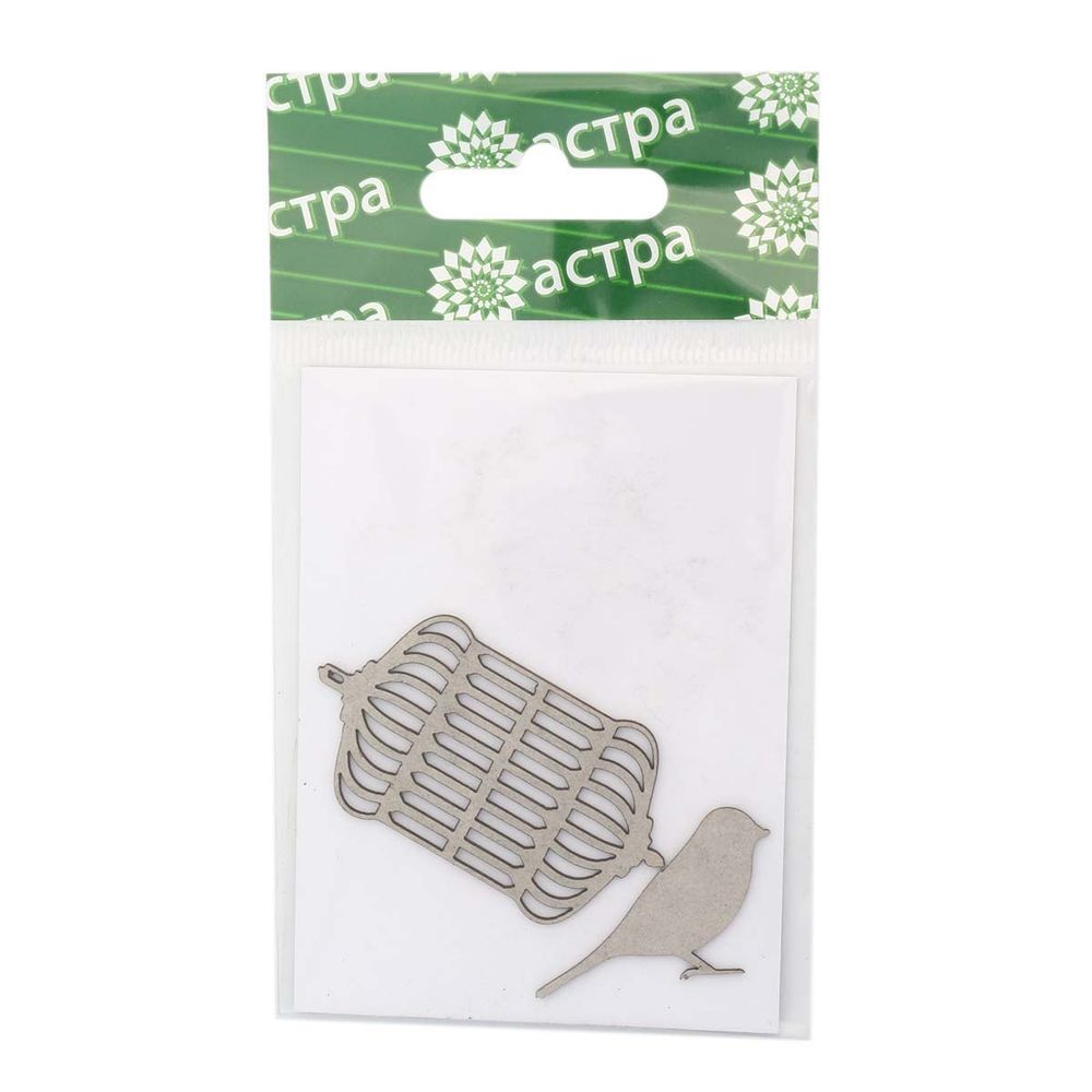 Заготовка из картона Клетка с птичкой, 2 шт, Астра