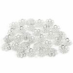 Шапочка для бусин, d-12 мм, 30 шт/уп, серебро