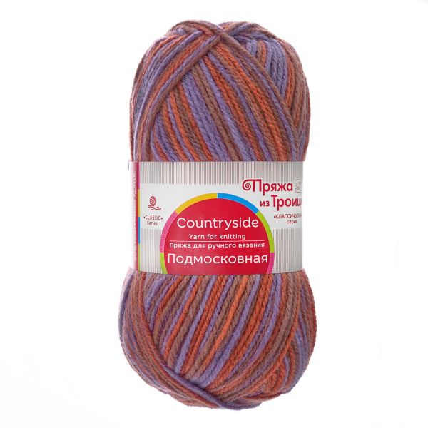 Пряжа Троицкая Подмосковная принт секционный / уп.10 мот. по 100 г, 250 м, 2608 секционный