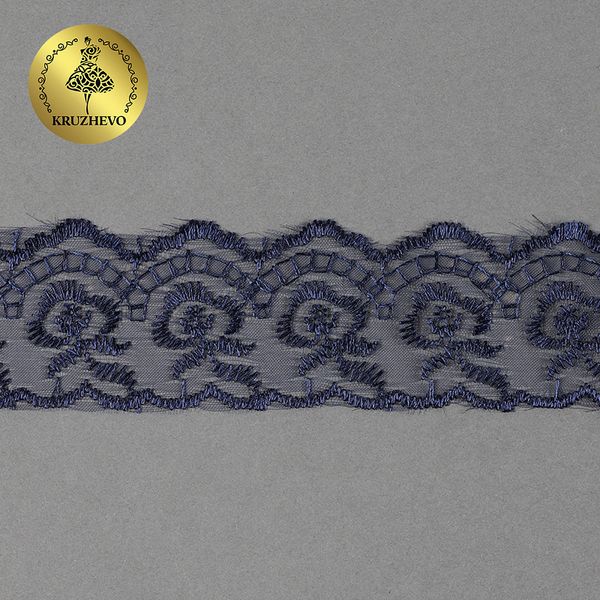 Кружево капроновое 45 мм / 9.14 м, TBS.30010 цв.330 т.синий, Kruzhevo