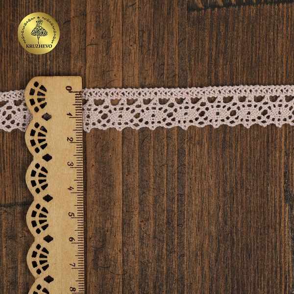 Кружево вязаное (тесьма) хлопковое 18мм арт.TR.1006 цв.розовая пудра, уп.10м, Kruzhevo