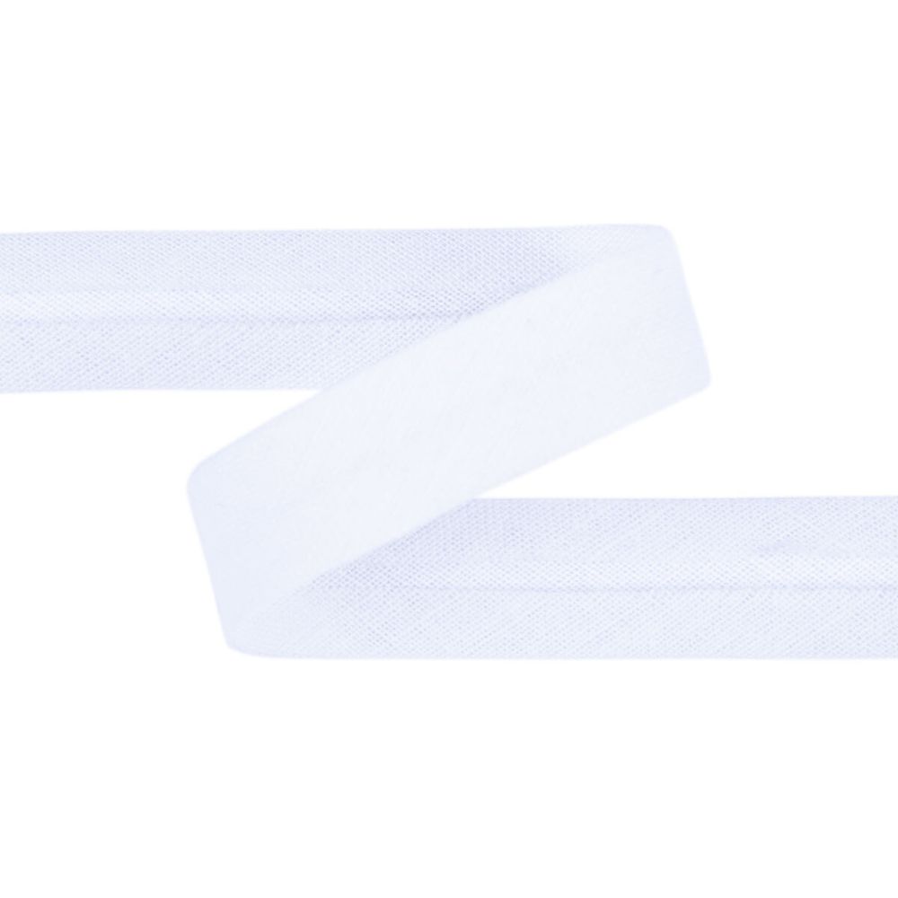 Косая бейка хлопковая 15 мм / 5 шт по 5.4 метра, белый №001, Gamma GK-15C