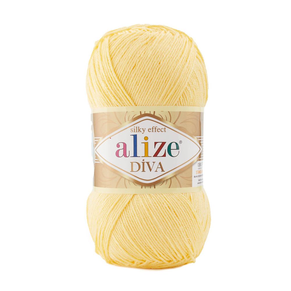 Пряжа Alize (Ализе) Diva / уп.5 мот. по 100 г, 350м, 187 светлый лимон A