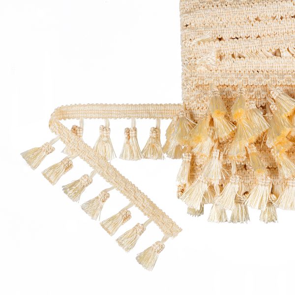 Бахрома отделочная 45.0 мм / 10 метров, с кистями, 122 крем, Gamma 444