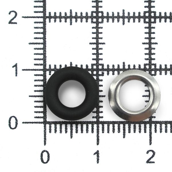Люверсы металл ⌀_5.0 мм (внутр.), черный матовый, 100 шт, BIG