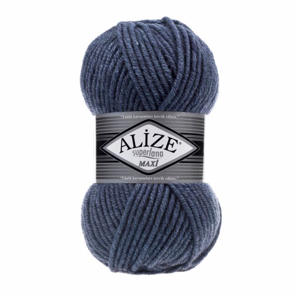 Пряжа Alize (Ализе) Superlana Maxi / уп.5 мот. по 100 г, 100м, 203 джинса A