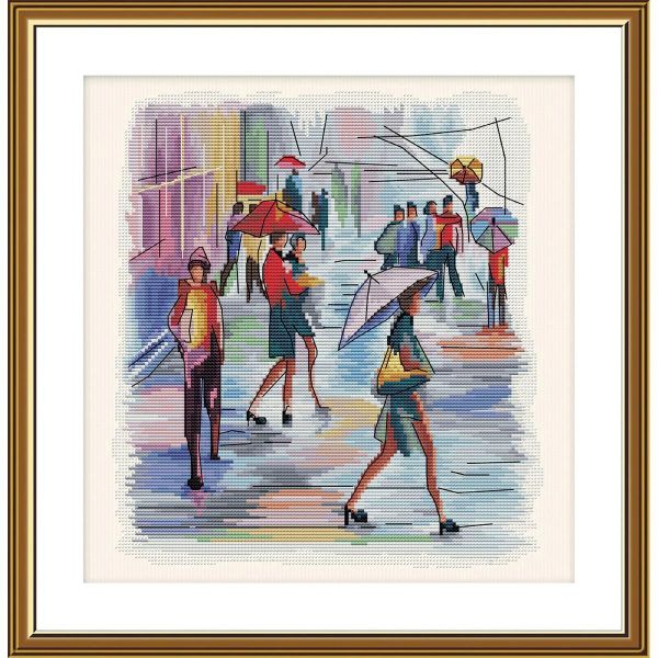 Набор для вышивания нитками Нова Слобода, Я нарисую дождь 27х28 см