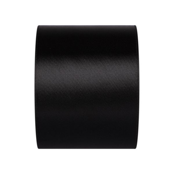 Лента атласная 1-сторонняя 75.0 мм / 33±2 метра, 113 черный, Gamma