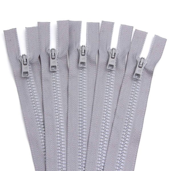 Молния трактор Arta Т6 (6 мм) 2 зам., разъем., 100 см, цв. 079 св.серый, уп.5 шт