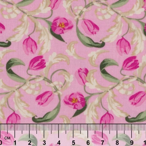 Ткань для пэчворка Peppy Весенний этюд, отрез 50х55 см, 146 г/м², ВЭ-12 розовый, Peppy