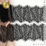 Кружево шантильи (реснички) 80 мм, цв.2 черный, 3 метра, Kruzhevo