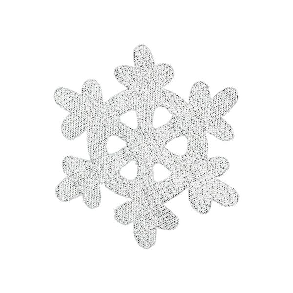 Термоаппликация №5 12 шт, 5-14 снежинка серебряная 5х5 см, Blitz