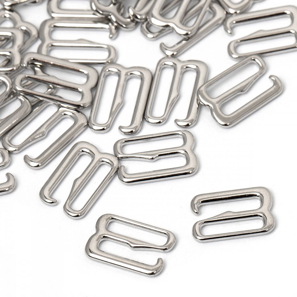 Крючки для бюстгальтера металл 10.0 мм, 910 цв.никель, уп.100 шт