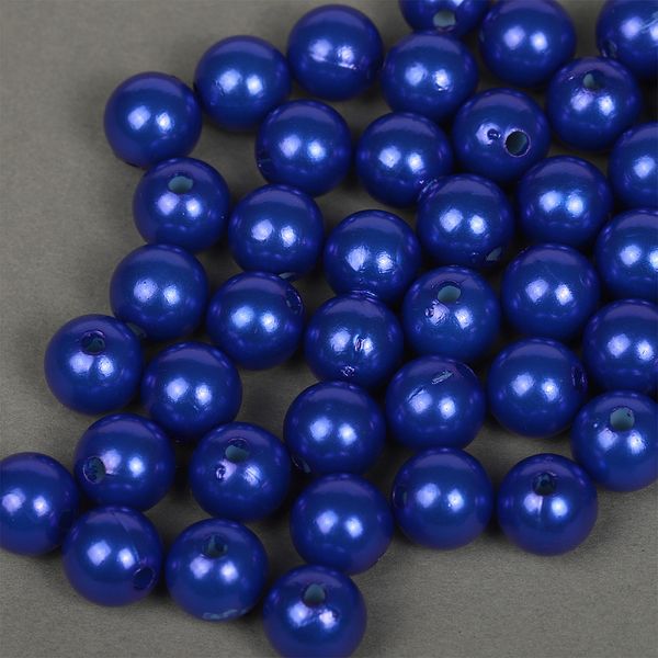 Бусины пластик (перламутр) ⌀12 мм, цв.A33 синий, уп.500г (530 шт), Magic4Hobby