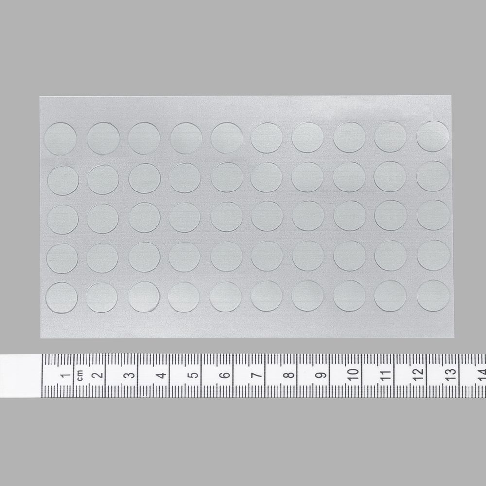 Прозрачные двусторонние клейкие пластины, форма круг ⌀1см, 1 лист, 50 шт, 2AR23556