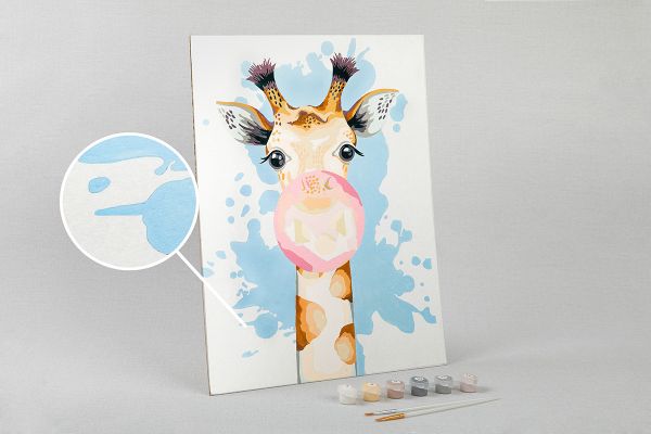 Картина по номерам Фрея, на картоне Милый жираф, 40х30 см