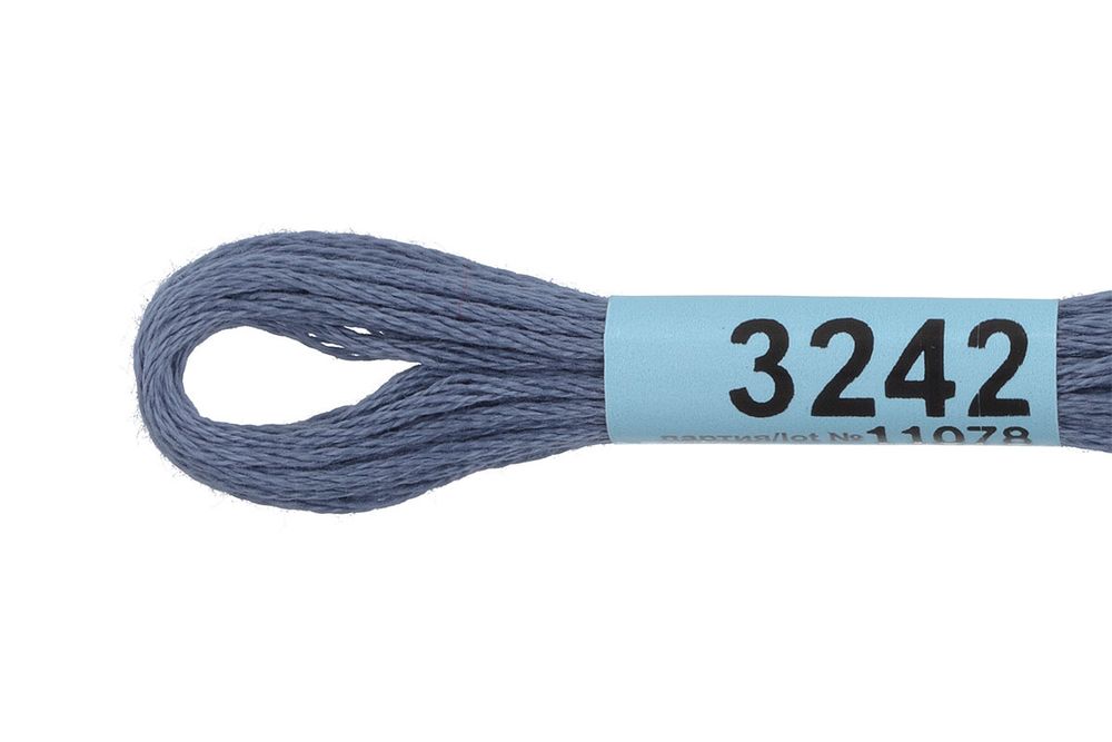 Мулине Gamma 100% хлопок, цв.3242 серо-синий, 24 мотка по 8 метров