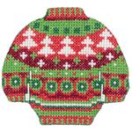 Набор для вышивания нитками Klart, Свитер с елками, 9х8 см