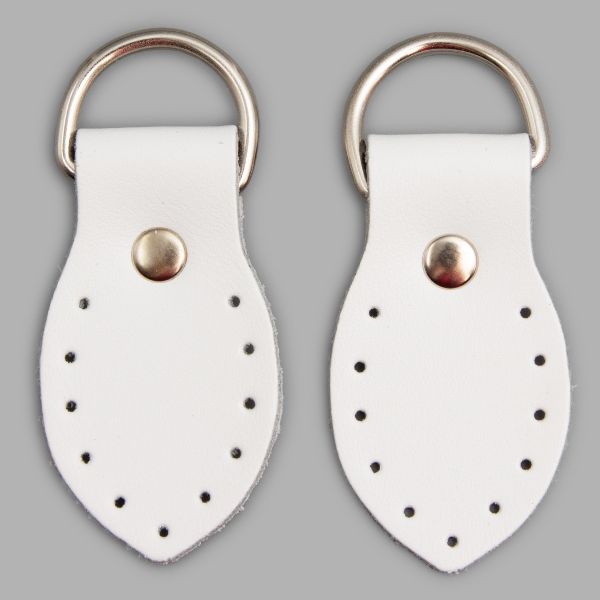 Петли для сумки кожаные 3х5.5 см, дизайн №915, 100% кожа, уп.2 шт, 88 белый