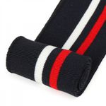 Подвяз (довяз) трикотажный 6.0х80 см, т.синий с белой и бордовой полосами, 100% п/э, 5 штук