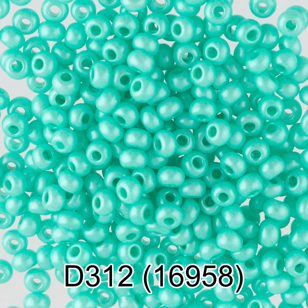 Бисер Preciosa круглый 10/0, 2.3 мм, 10х5 г, 1-й сорт, D312 зеленый, 16958, круглый 4