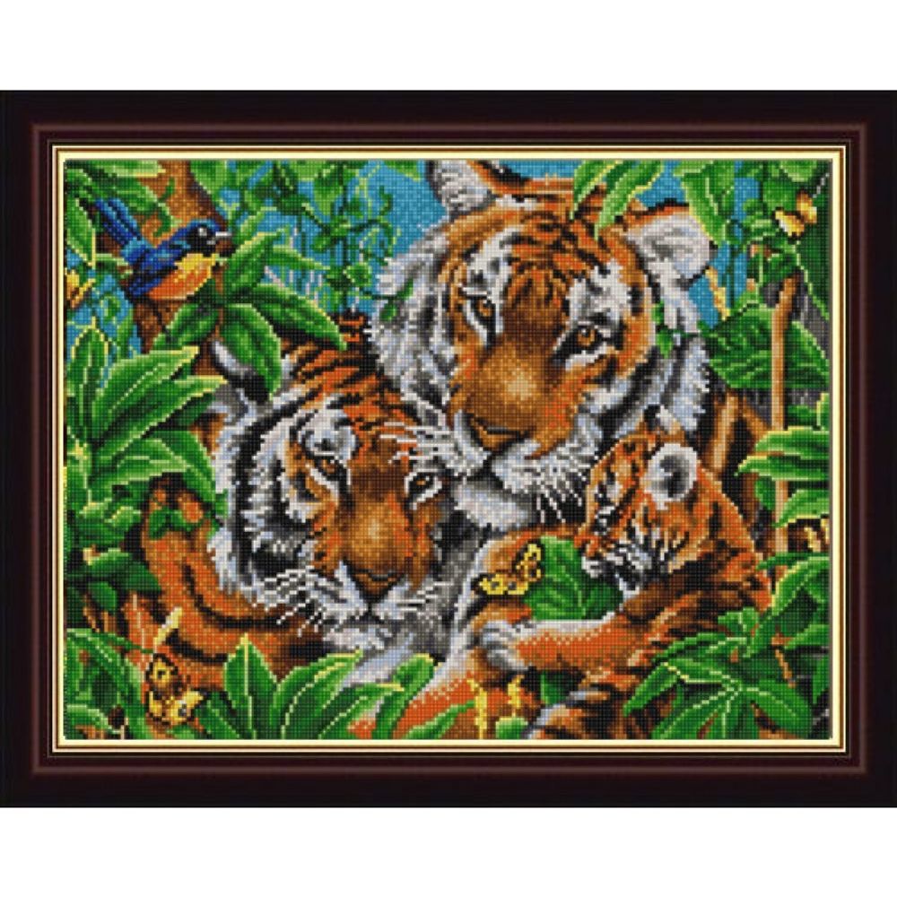 Рисунок для вышивания бисером Конек (ткань), 9836 Тигры 29х39 см