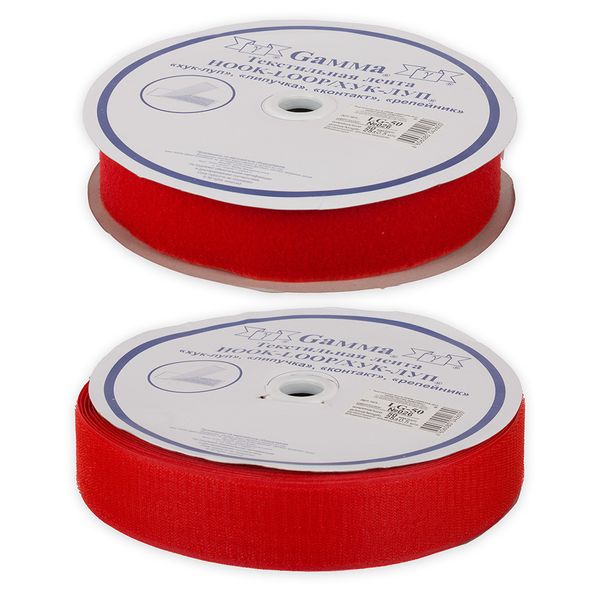 Лента контактная липучка (велкро) пришивная 50 мм / 25 метров, 080 васильковый, Gamma LG-50, ПАРА (крючок+петля), качество 