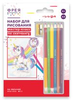 Скетч для раскрашивания цветными карандашами Фрея, RPSK-0019 На облачке 21х14.8 см, 1 л