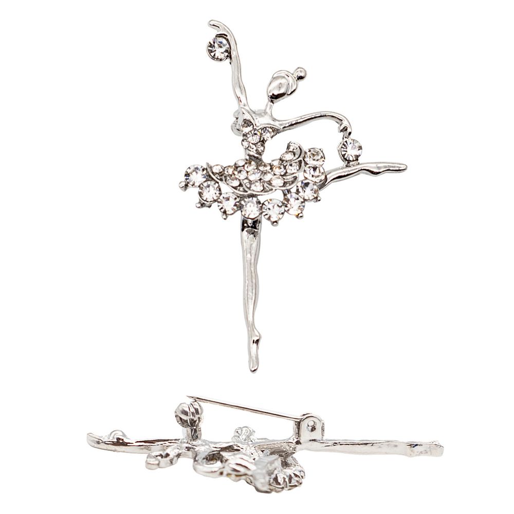 Брошь декоративная 50х31х15 мм, Nickel /TOS/