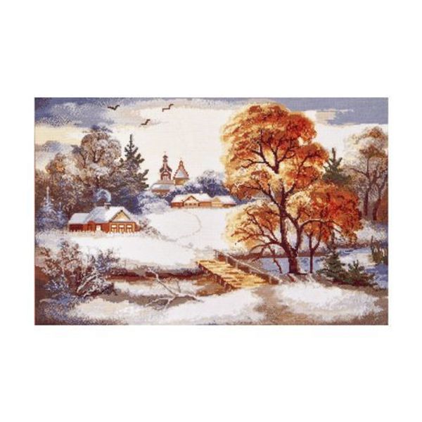 Набор для вышивания нитками Hobby&Pro, Первый снег, 49х31 см