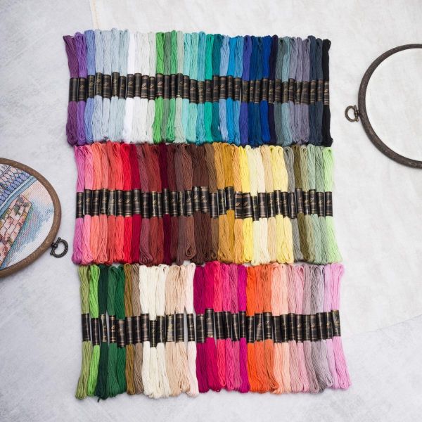 Набор хлопкового мулине №3, 100 цветов (100 шт по 8 метров), Bestex