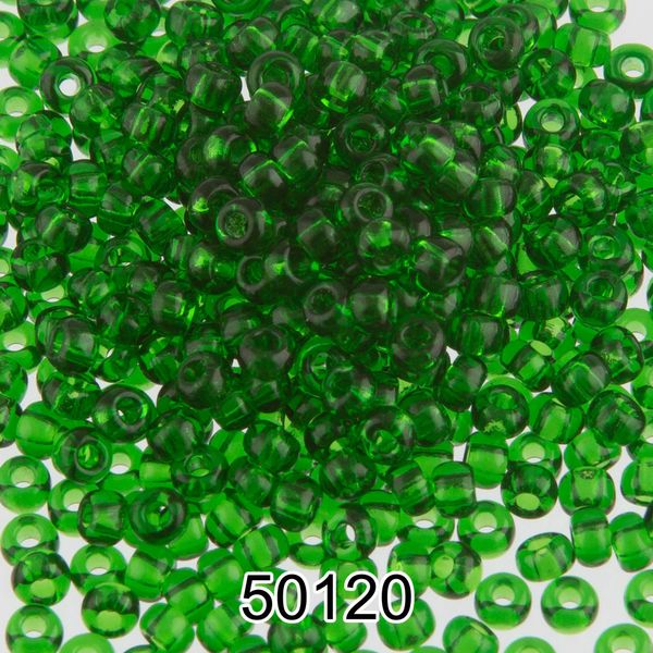 Бисер Preciosa 10/0 (2.3 мм), 500 г, 50120 (Ф110) т.зеленый