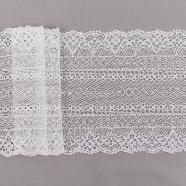Кружево бельевое эластичное 175 мм / 3±0.2 метра, Турция, айвори, Blitz