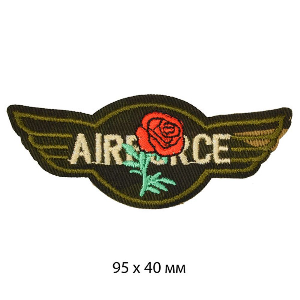Термоаппликации TBY.A04 Airforce и Роза 95х40 мм, уп.10 шт