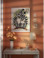 Набор для вышивания нитками Риолис 2196, Лемур Лямур, 24х30 см