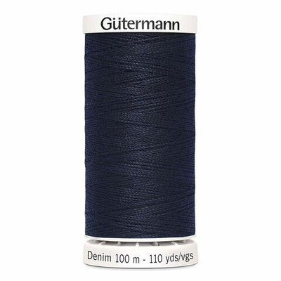 Нитки для джинсовых тканей Gutermann Denim 50, 100м, 6950 т.синий, 5 катушек