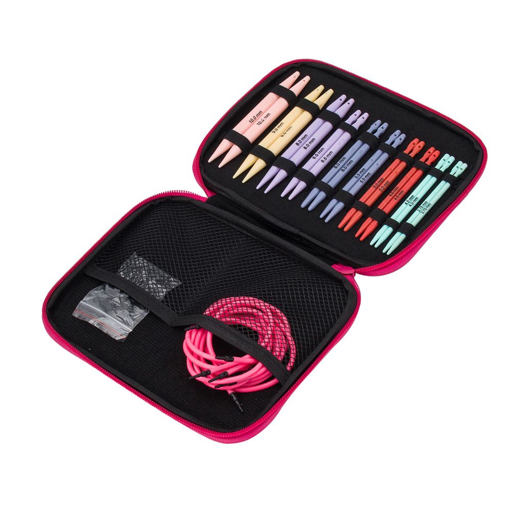 Набор съемных спиц для вязания 10см, 10 размеров (3,75мм-10мм), пластик