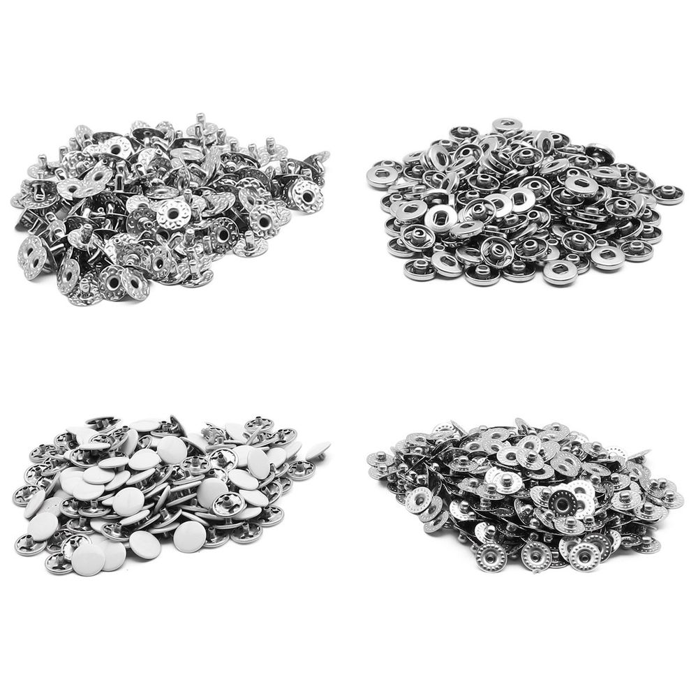 Кнопка Альфа (S-образная) ⌀10.0 мм, ≈1440 шт, МЕТАЛЛ, эмаль, 101 белый матовый + отв.части никель, ВТ-2, NEW STAR