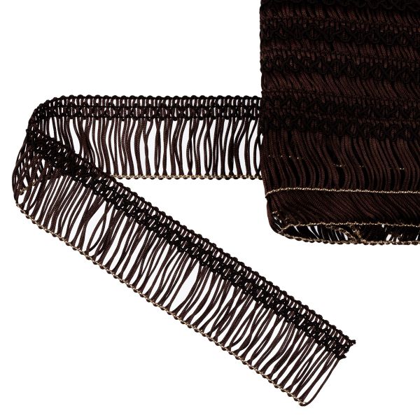 Бахрома отделочная 35.0 мм / 16 метров, 200 т.шоколадный, Gamma А-08