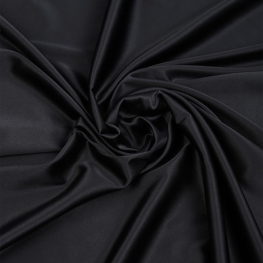 Атлас стрейч для нижнего белья 107 г/м², 125 см / 0.5 метра, 0180 цв.черный