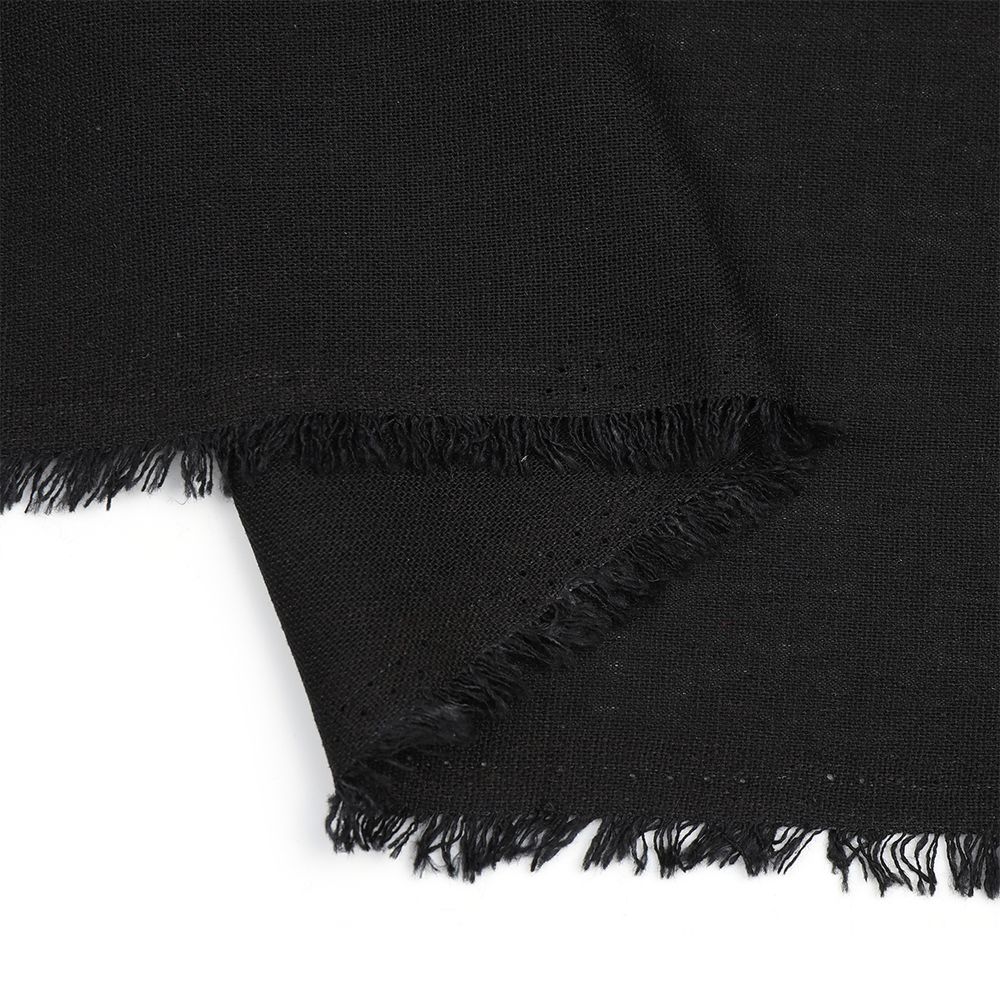 Льняная ткань 185 г/м², 140 см, в нарезке, цв. 33 черный, 10 метров /TOS/