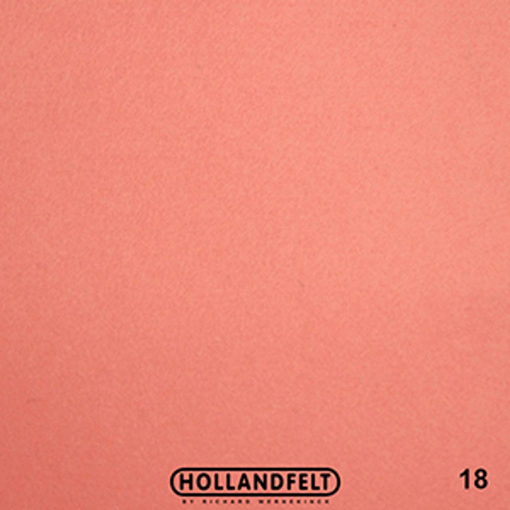Войлок натуральный 20х30 см, толщ. 1 мм, Richard Wernekinck Wolgroothander, цв. 18, лосось