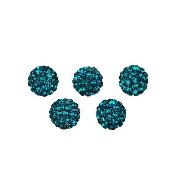 Бусины пластик ⌀10 мм, 5 шт, №15 бирюзовый, Zlatka BWM-10