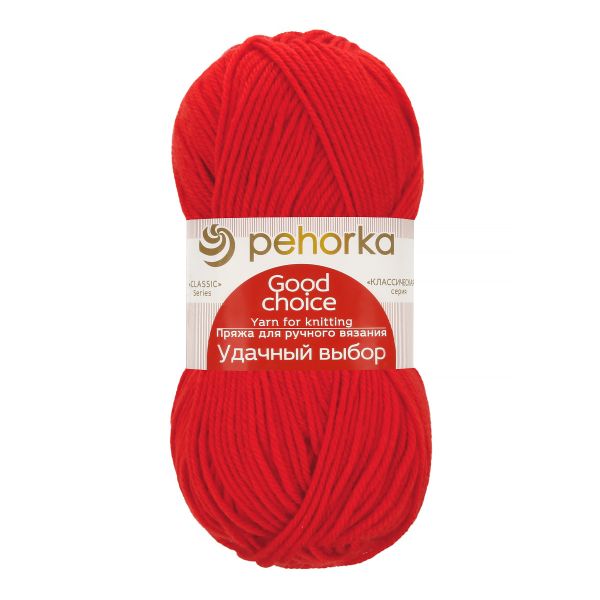 Пряжа Пехорка Удачный выбор / уп.5 мот. по 100 г, 200 м, цв.088 красный мак