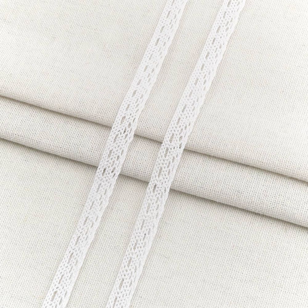 Тесьма отделочная 12 мм / 18.2 метра, А6469 хлопок, вязаная, белый, 21222