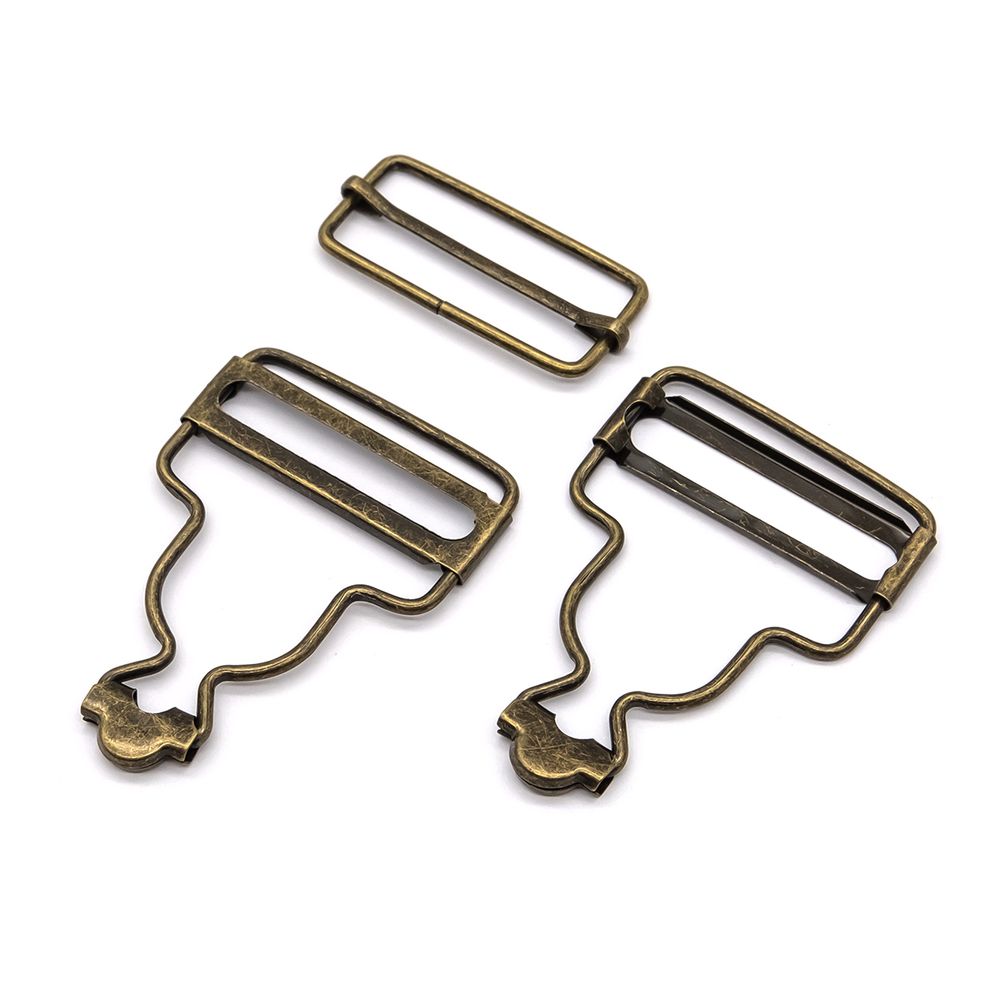 Застежка для комбинезона 40 мм, ушко 62х44 мм, 20 шт, бронза